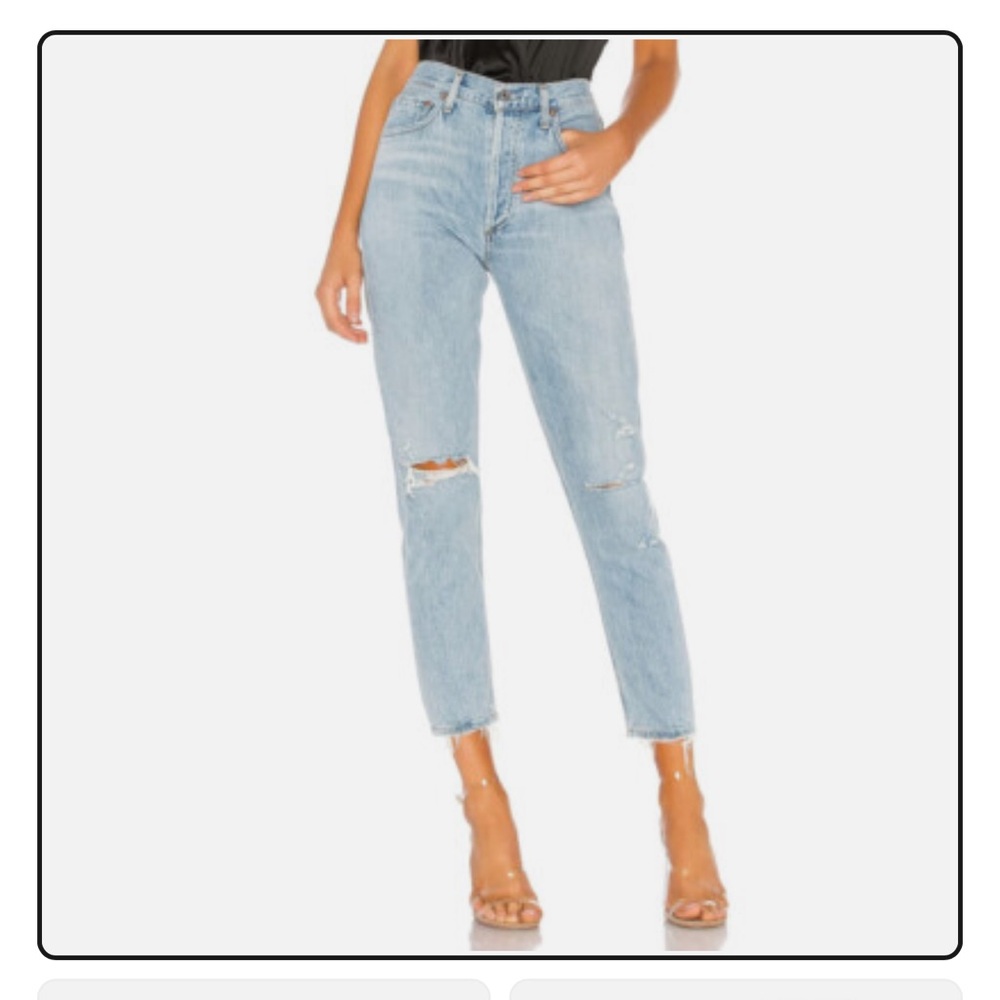 Agolde Light Wash Straight Leg Jeans